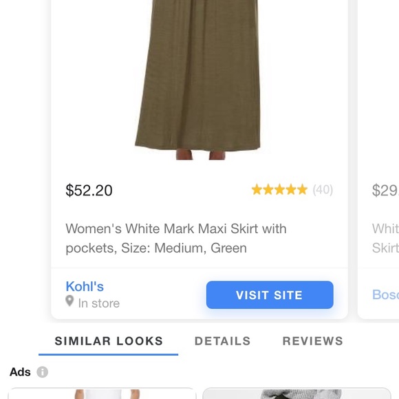 White Mark Olive Green Maxi Skirt w/ pockets NWOT - Picture 7 of 7